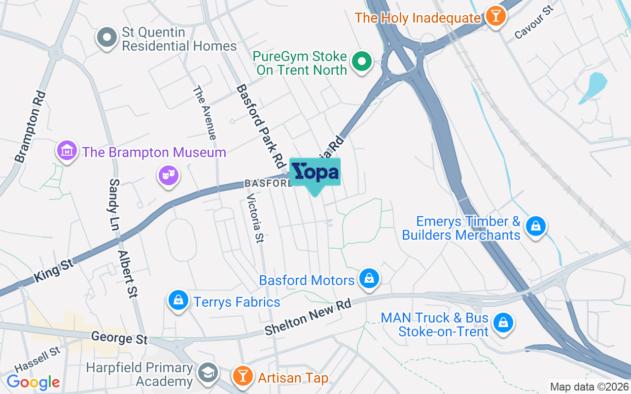 Map showing the location of ST4 6JE