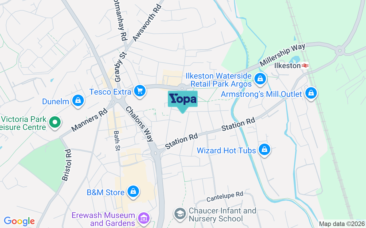 Map showing the location of DE7 8GH