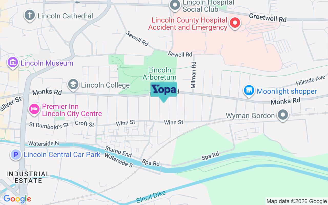 Map showing the location of LN2 5LR