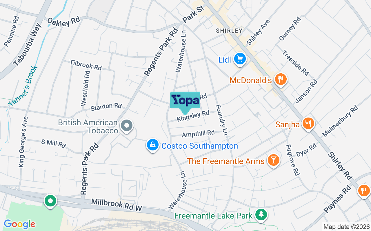 Map showing the location of SO15 8QP