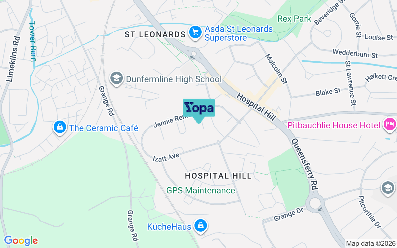Map showing the location of KY11 3BE