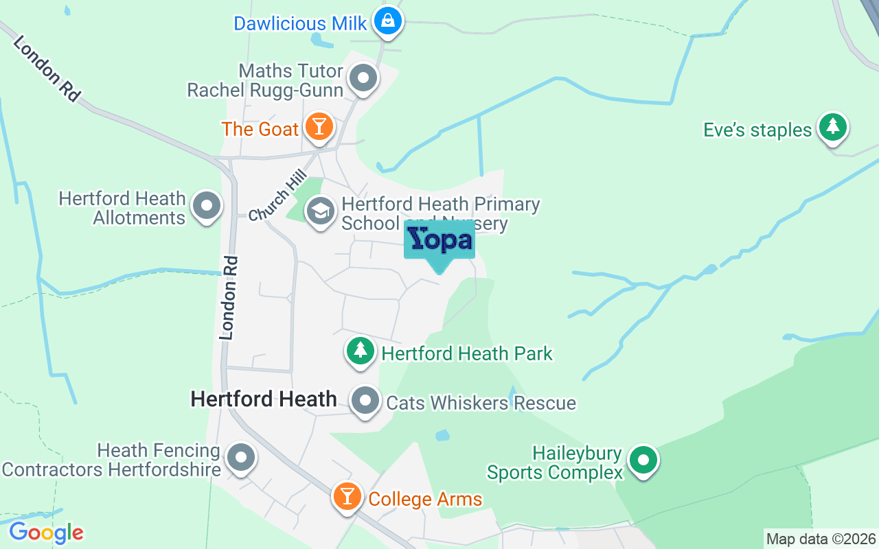 Map showing the location of SG13 7RG