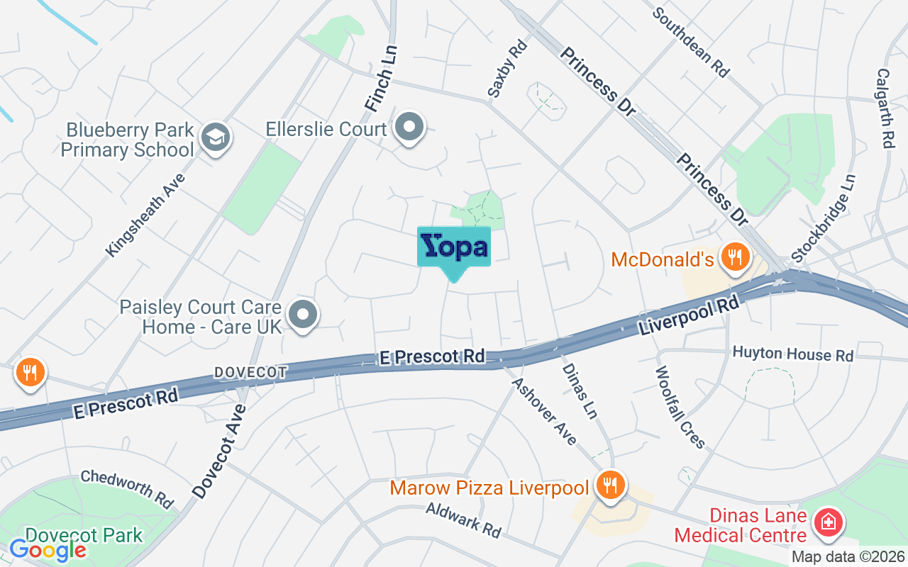 Map showing the location of L14 2EJ