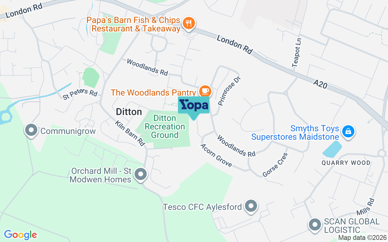 Map showing the location of ME20 6EN