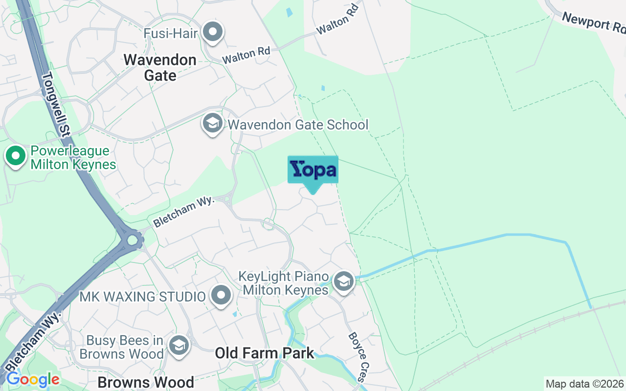 Map showing the location of MK7 8EY
