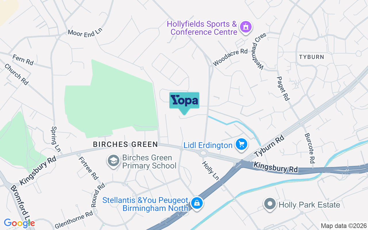 Map showing the location of B24 9LX