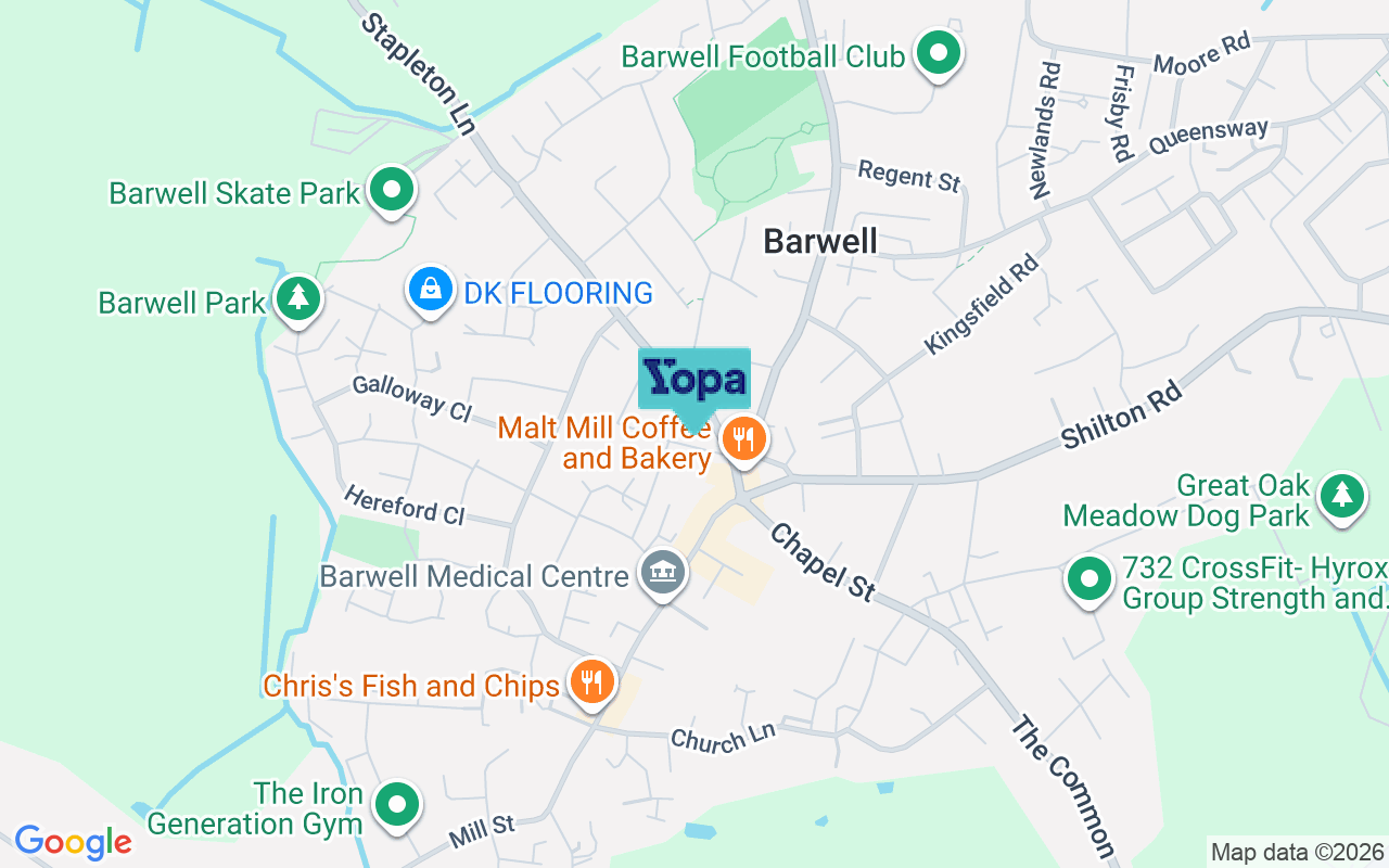 Map showing the location of LE9 8GG