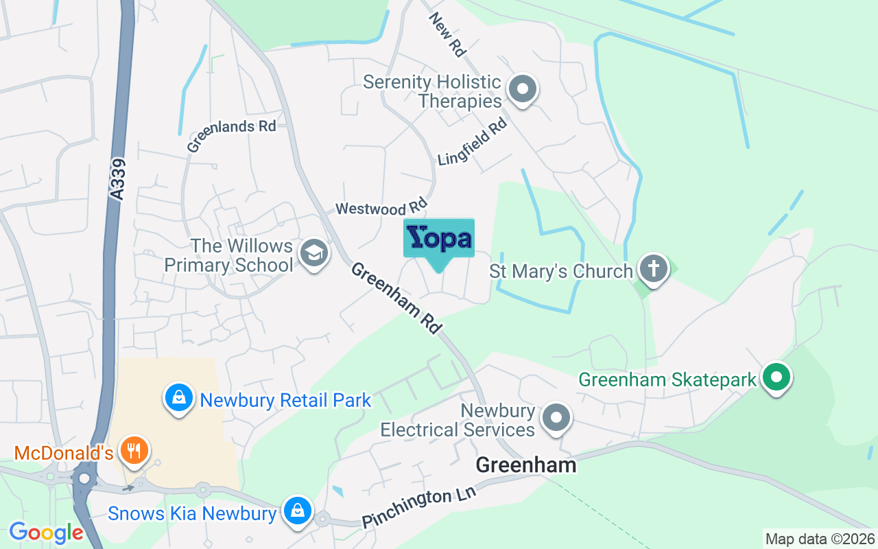 Map showing the location of RG14 7TB