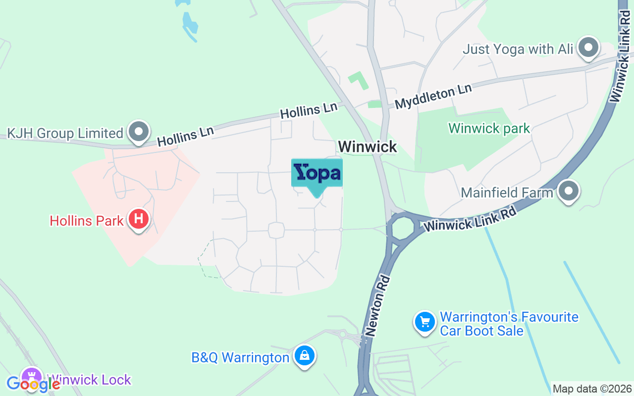 Map showing the location of WA2 8XE