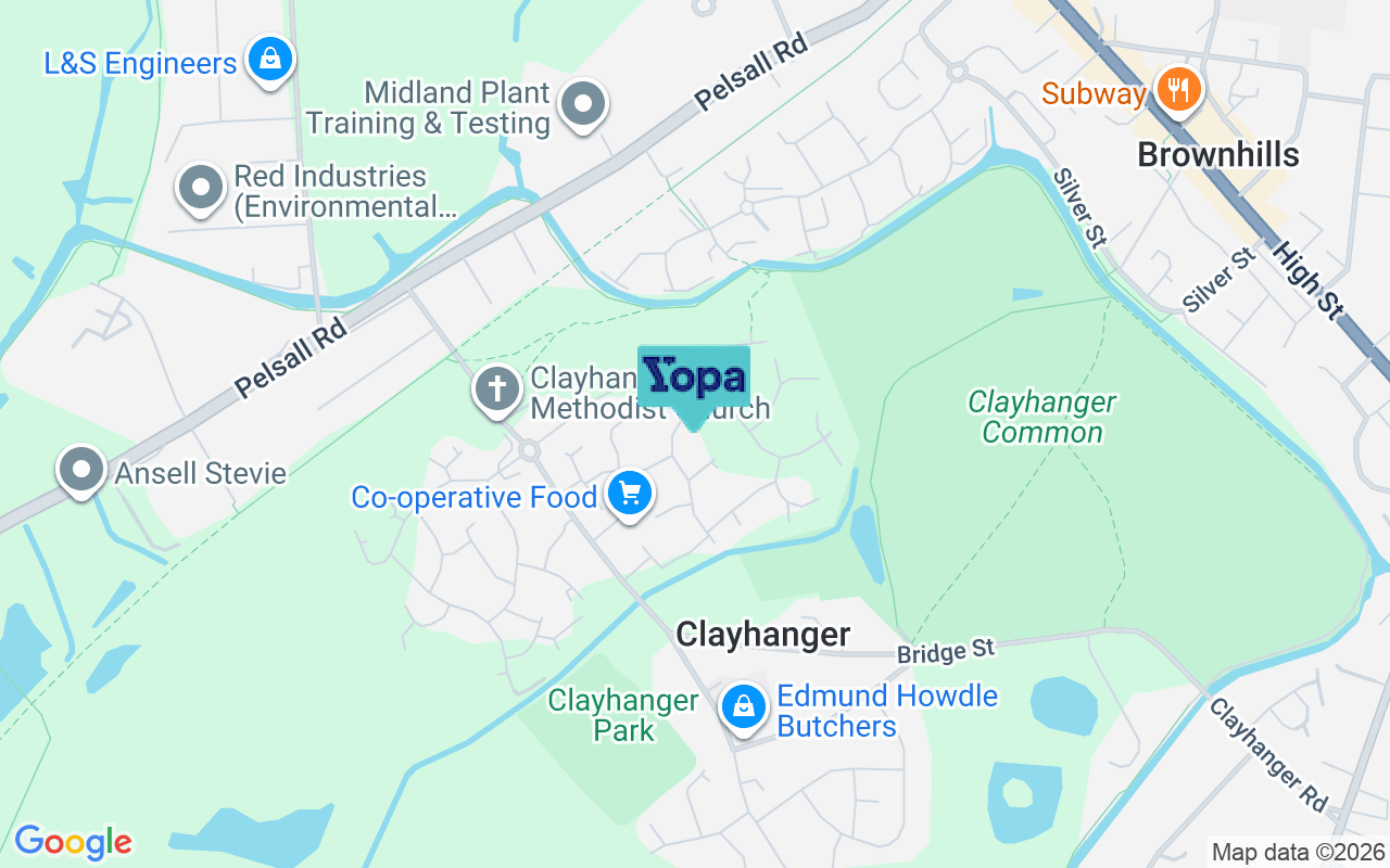 Map showing the location of WS8 7SA