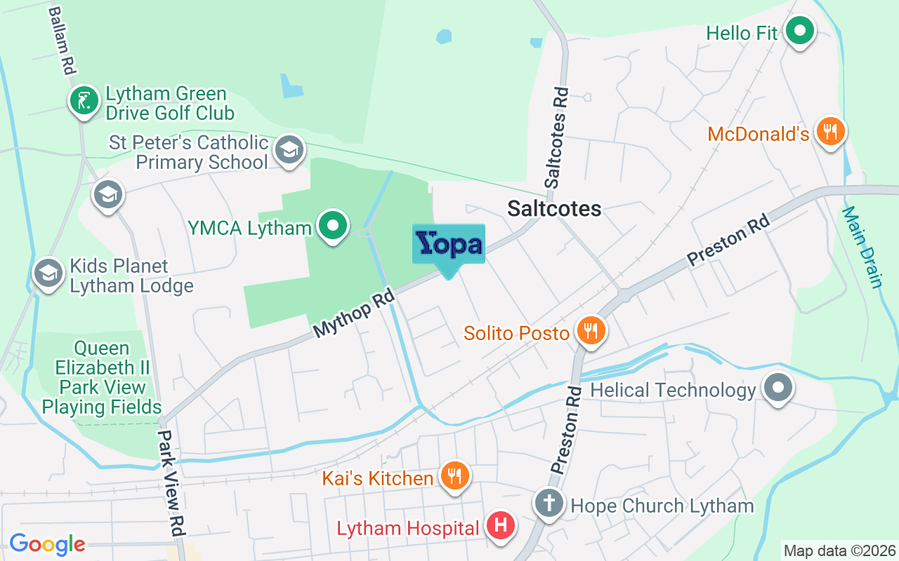 Map showing the location of FY8 4HH