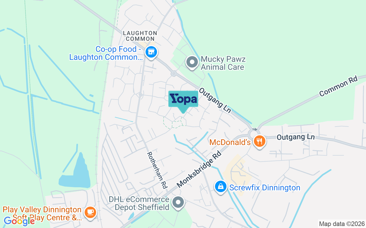 Map showing the location of S25 3QF