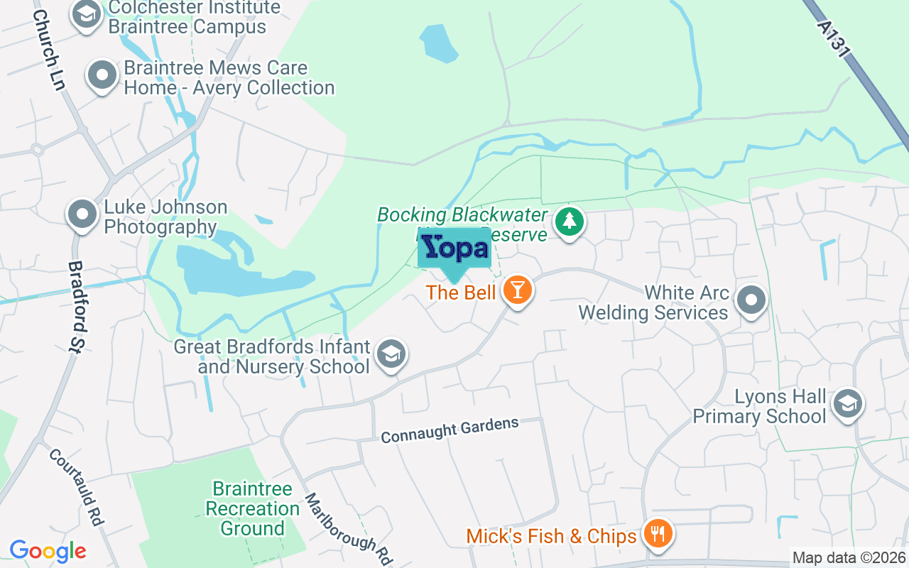 Map showing the location of CM7 9UN
