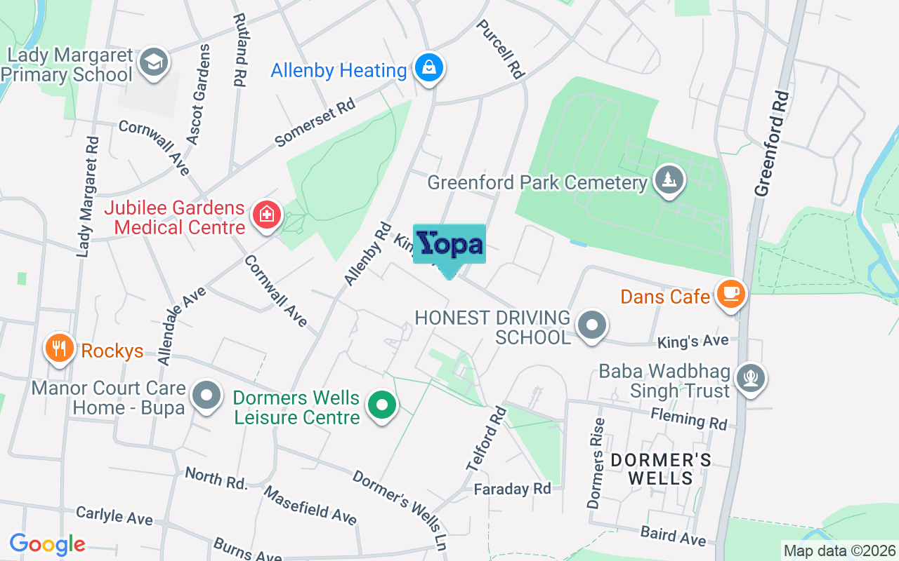Map showing the location of UB6 9DF