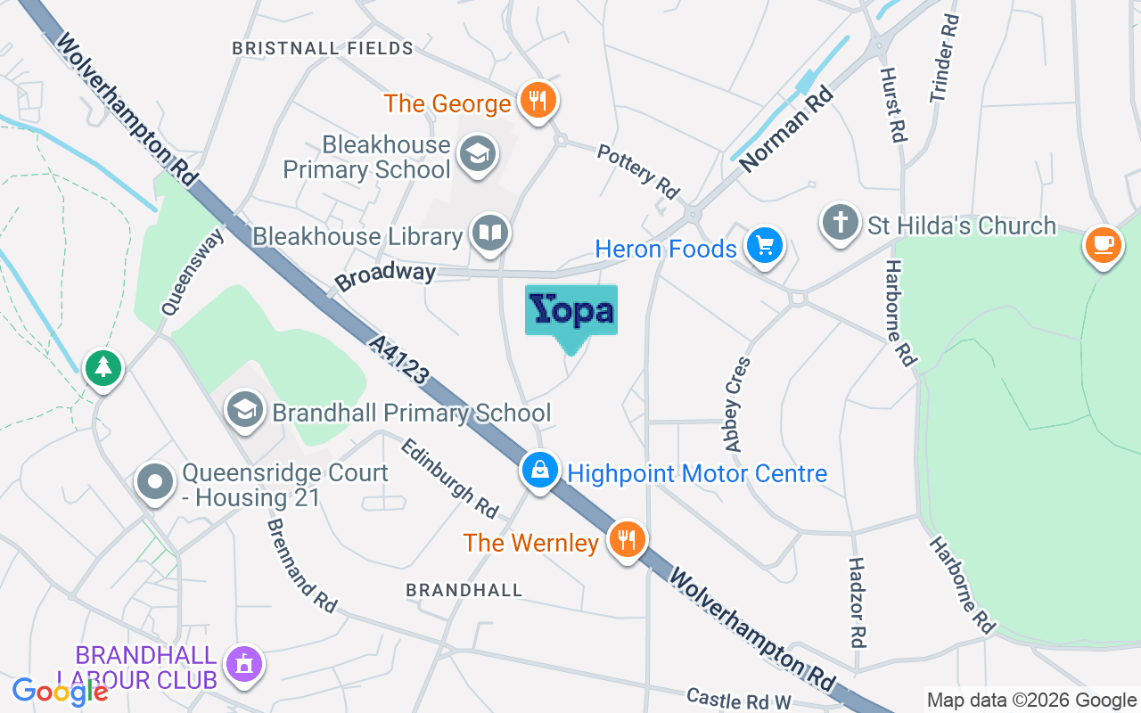 Map showing the location of B68 9ED