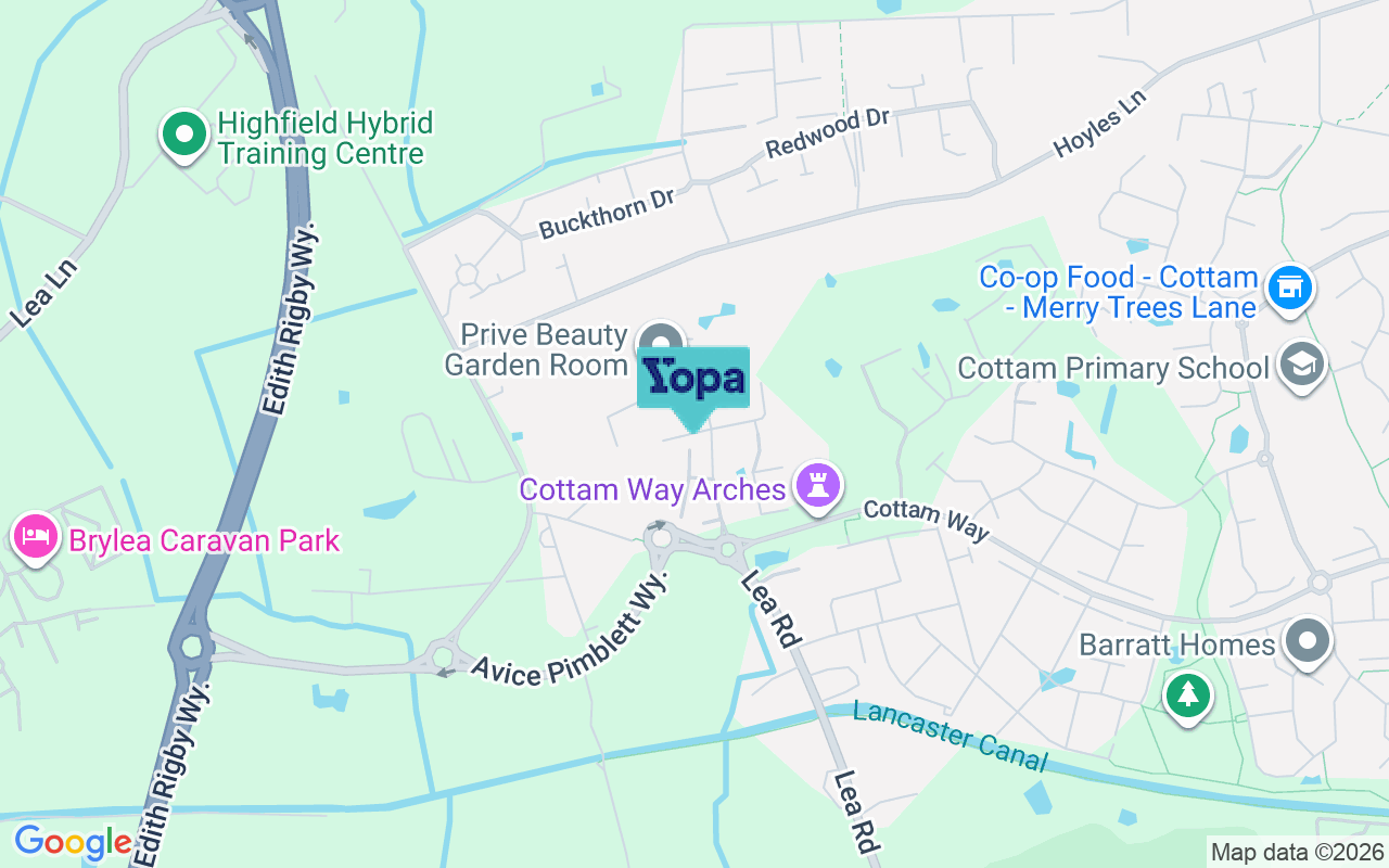 Map showing the location of PR4 0JU