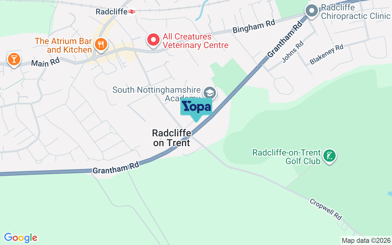 Map showing the location of NG12 2JF