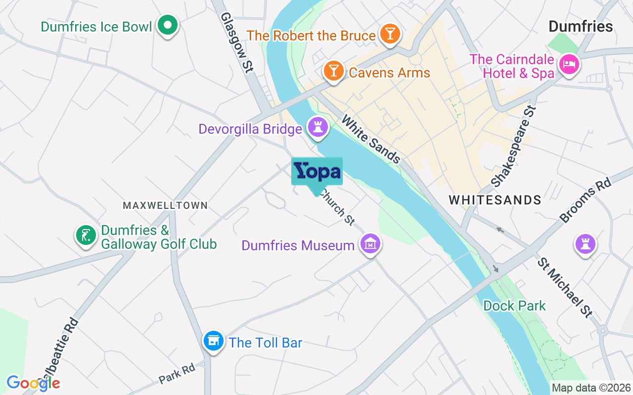 Map showing the location of DG2 7AS