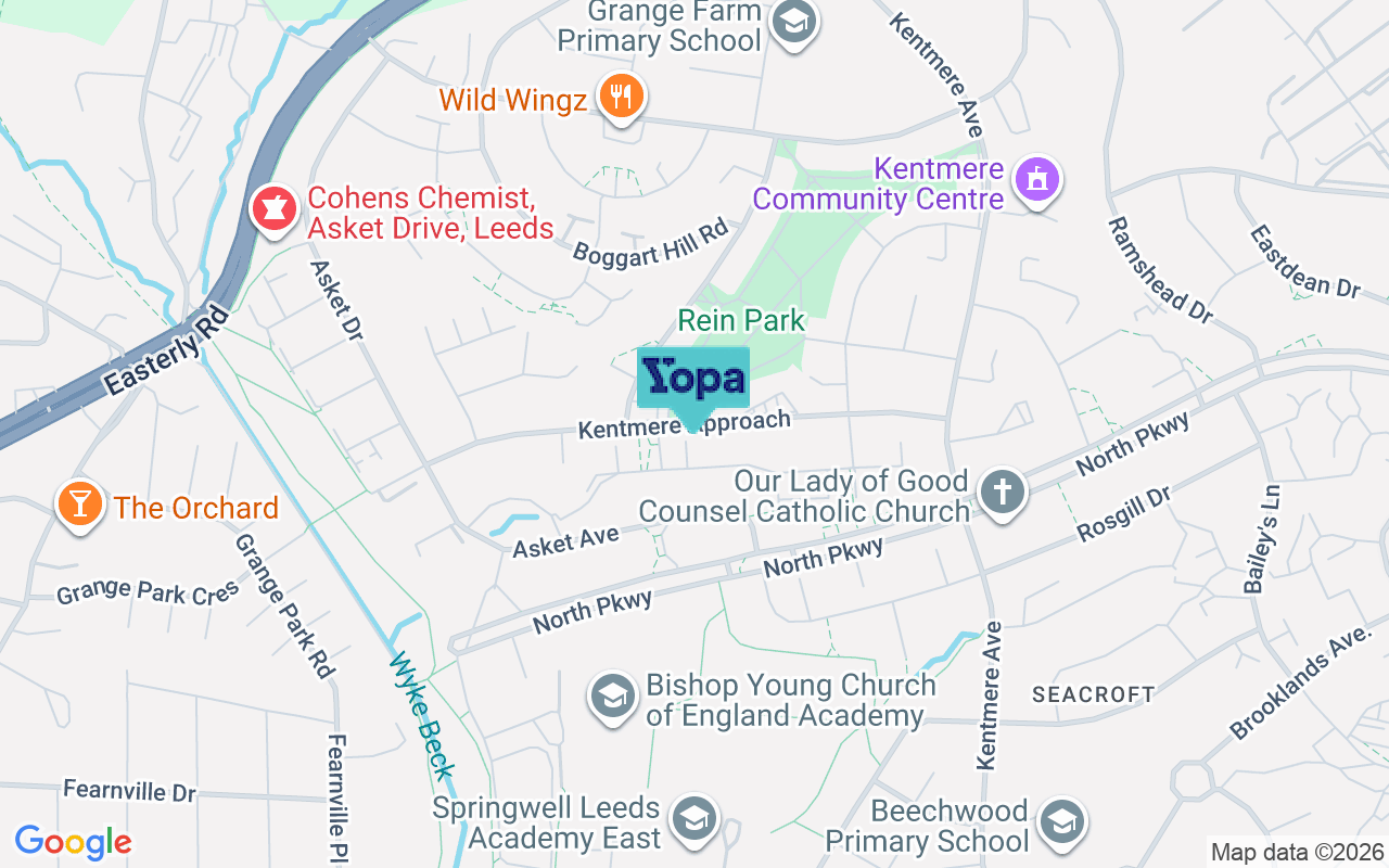 Map showing the location of LS14 1JW