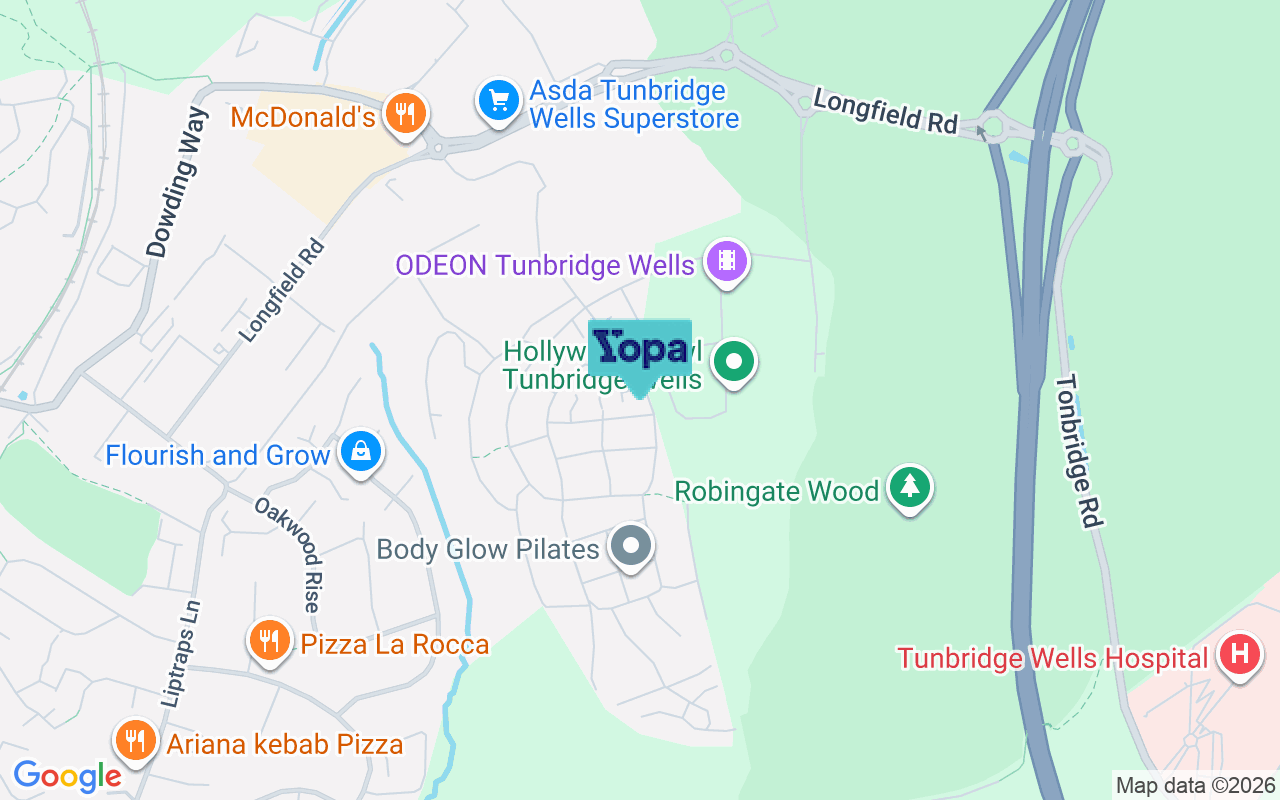 Map showing the location of TN2 3FP