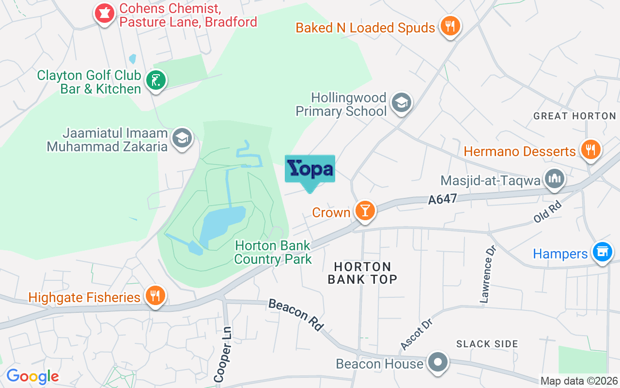 Map showing the location of BD7 4AN