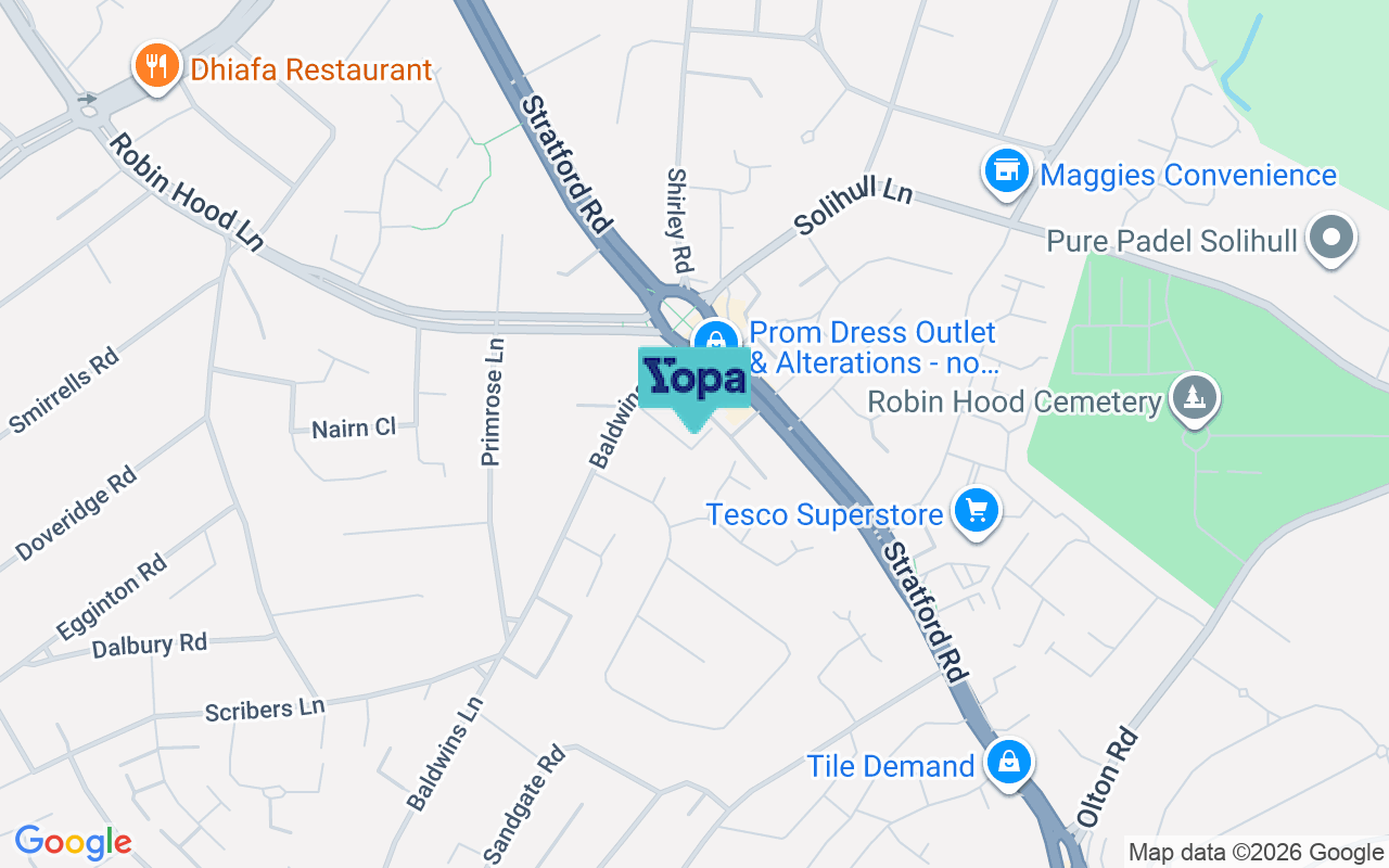 Map showing the location of B28 0QY