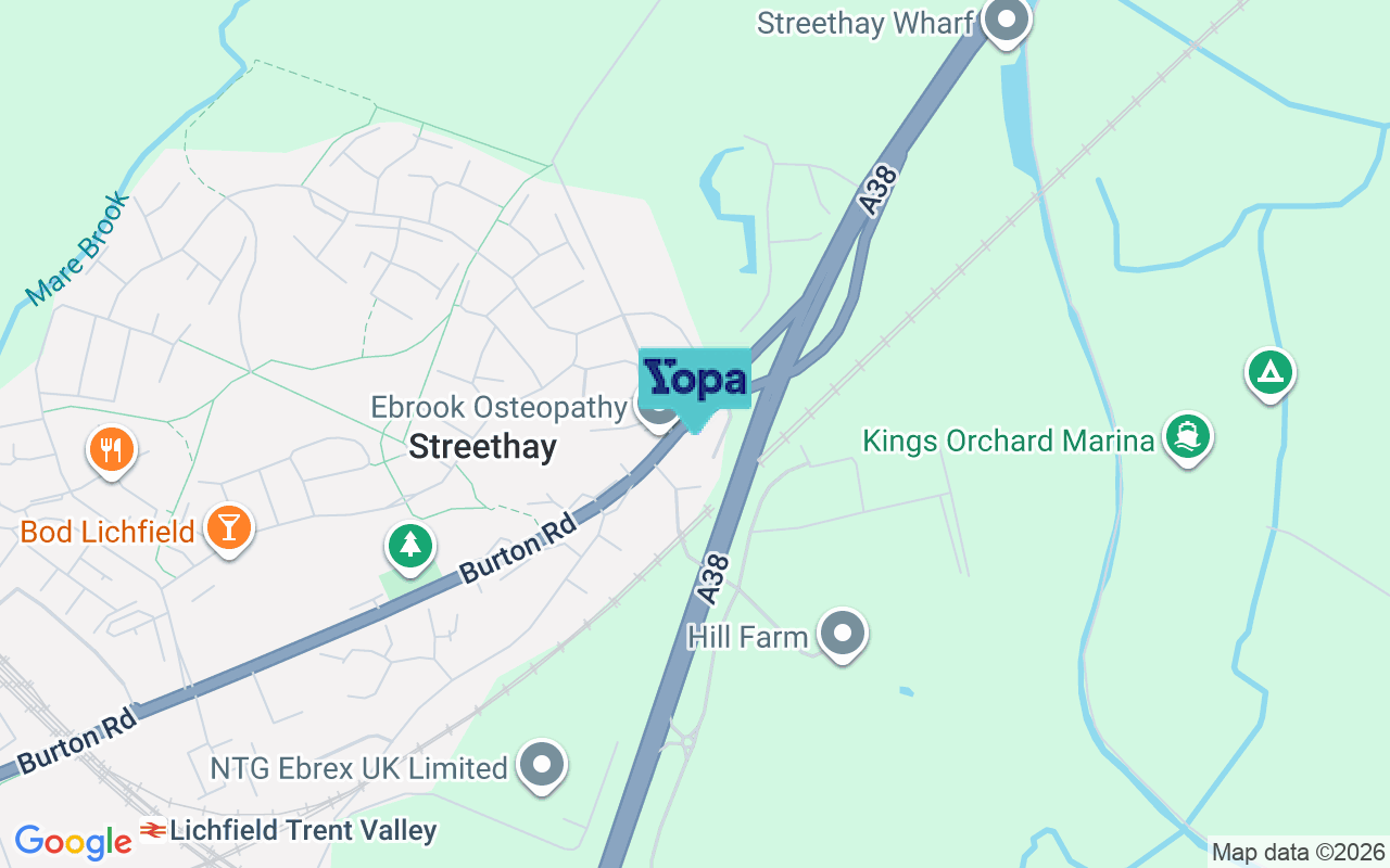 Map showing the location of WS13 8XY
