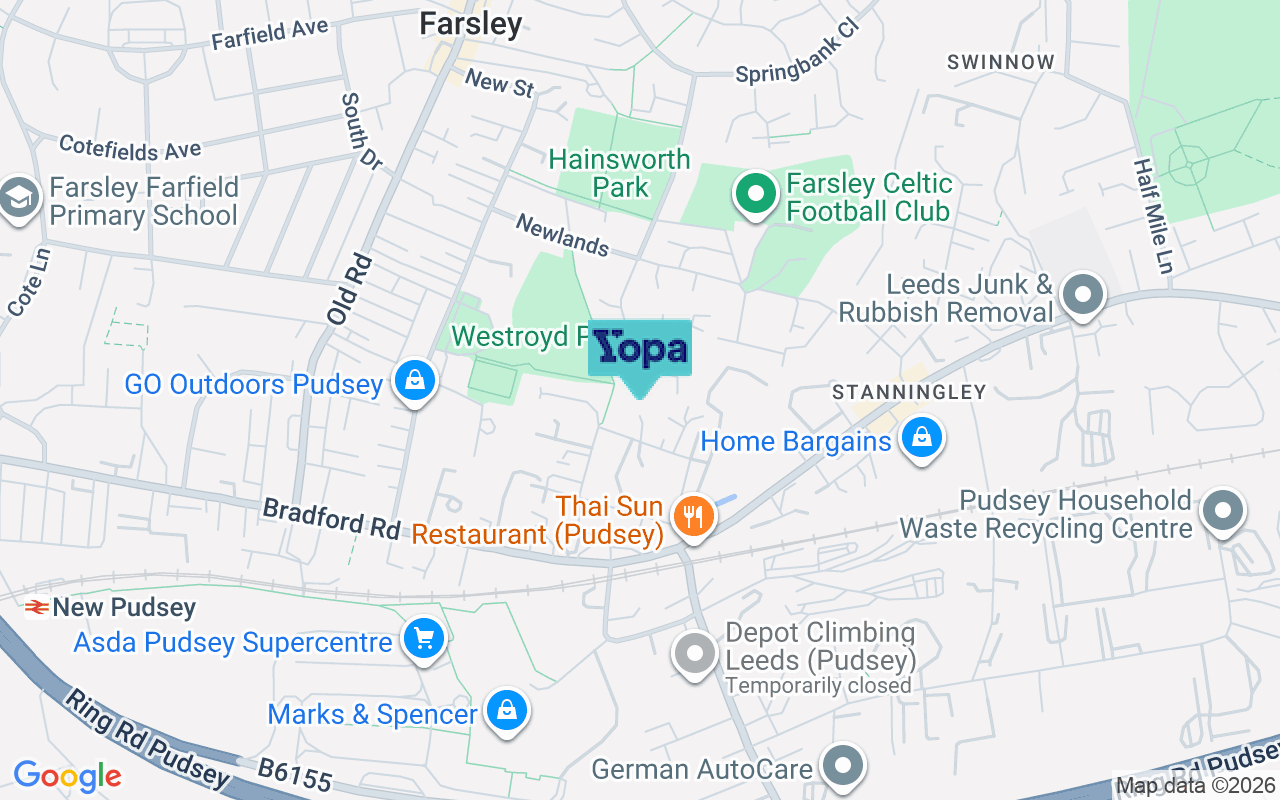 Map showing the location of LS28 6RH