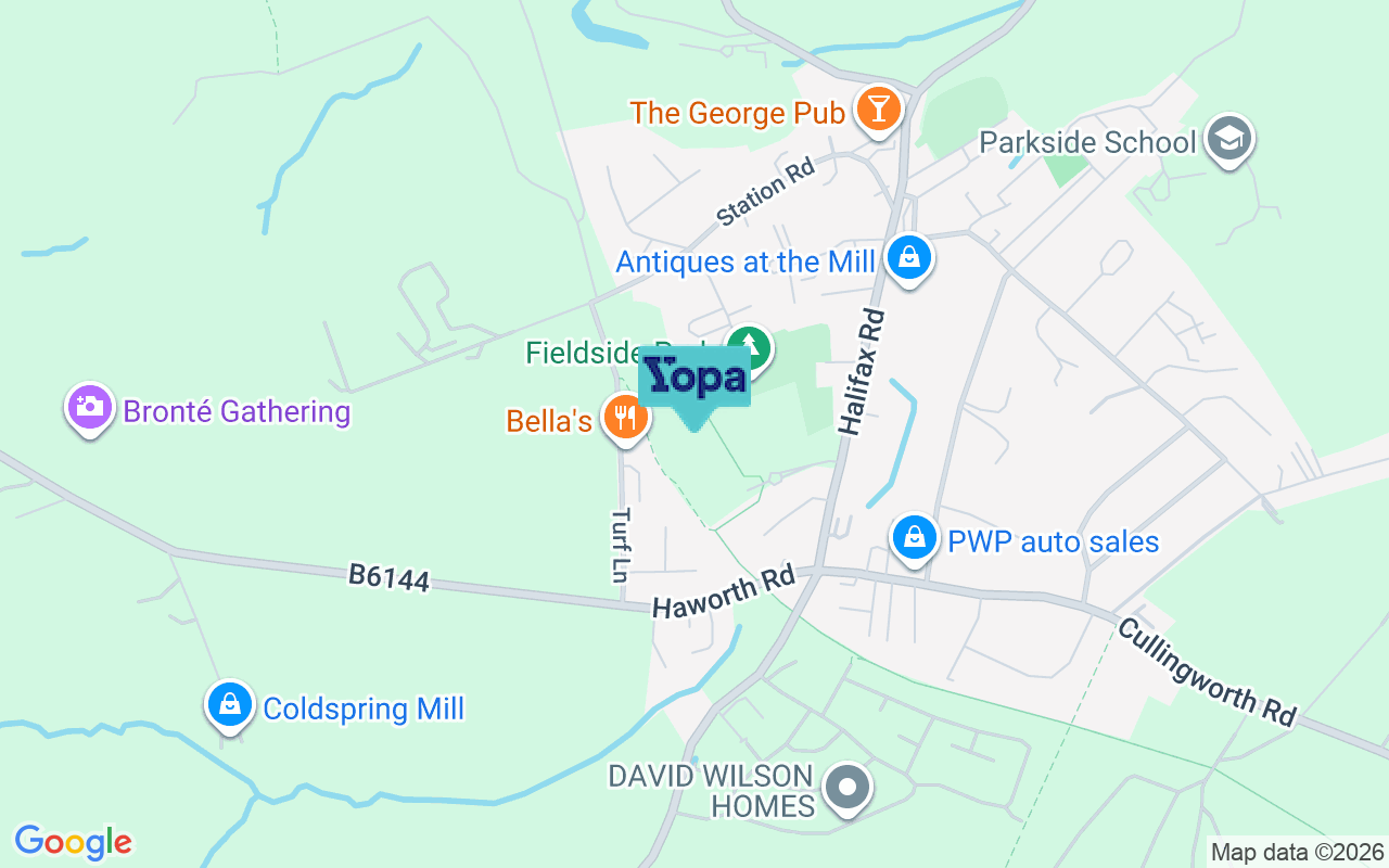Map showing the location of BD13 5FR