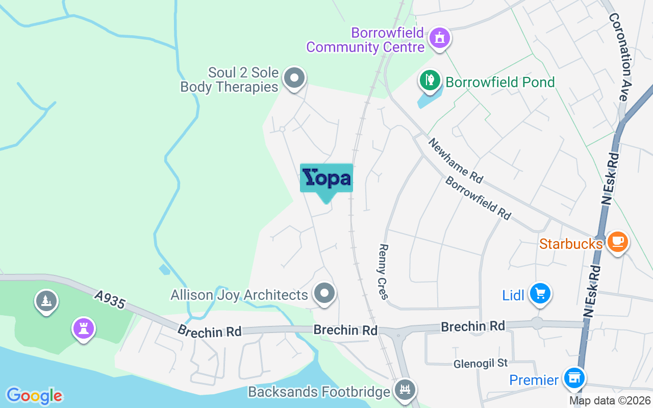Map showing the location of DD10 9FN