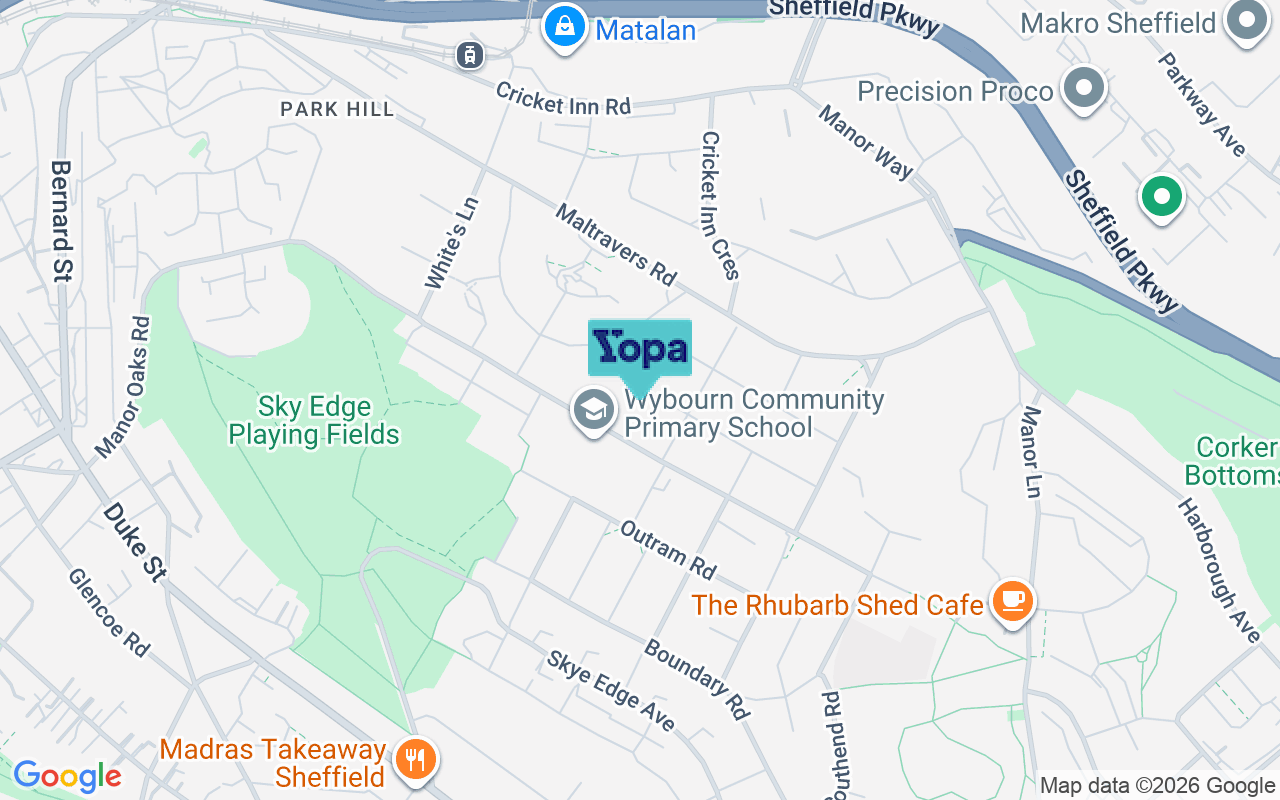 Map showing the location of S2 5EG