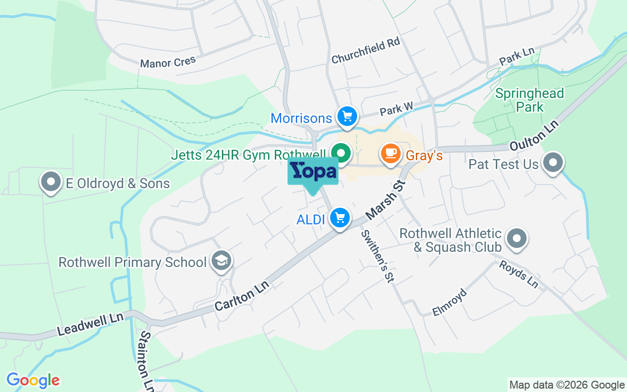 Map showing the location of LS26 0ED