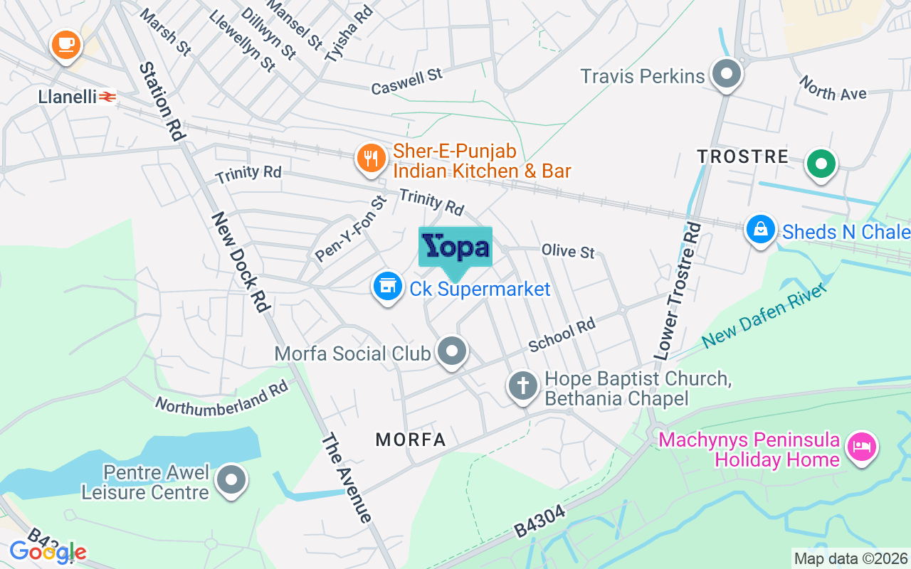 Map showing the location of SA15 2AF