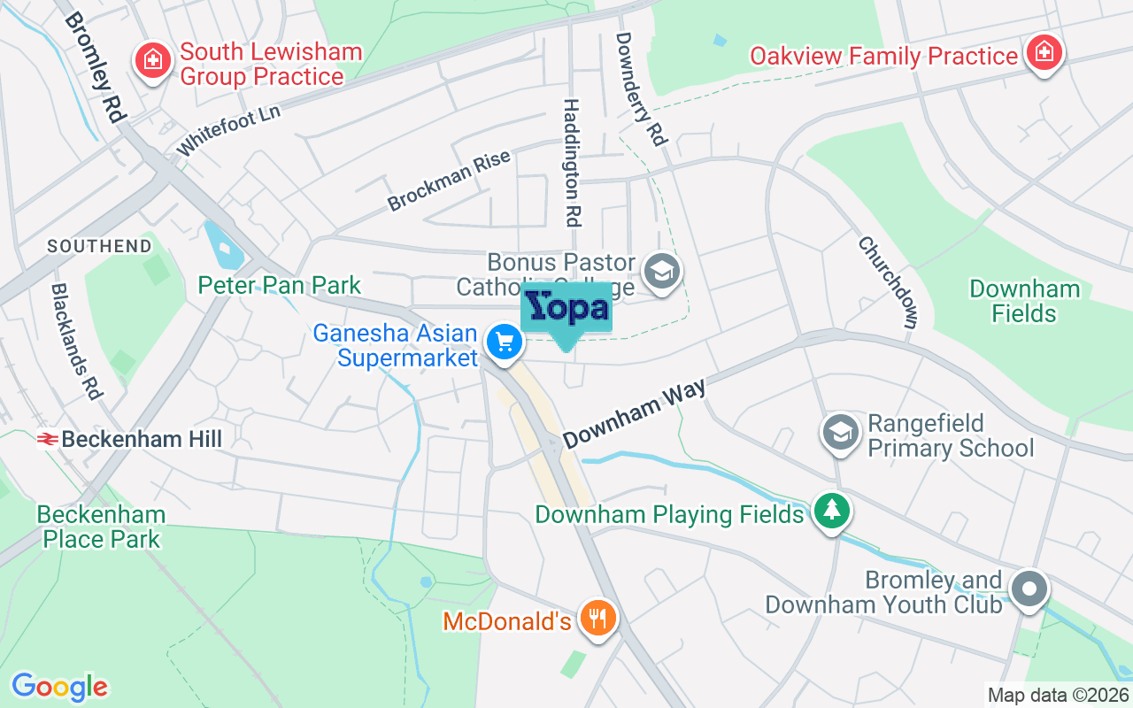 Map showing the location of BR1 5QW