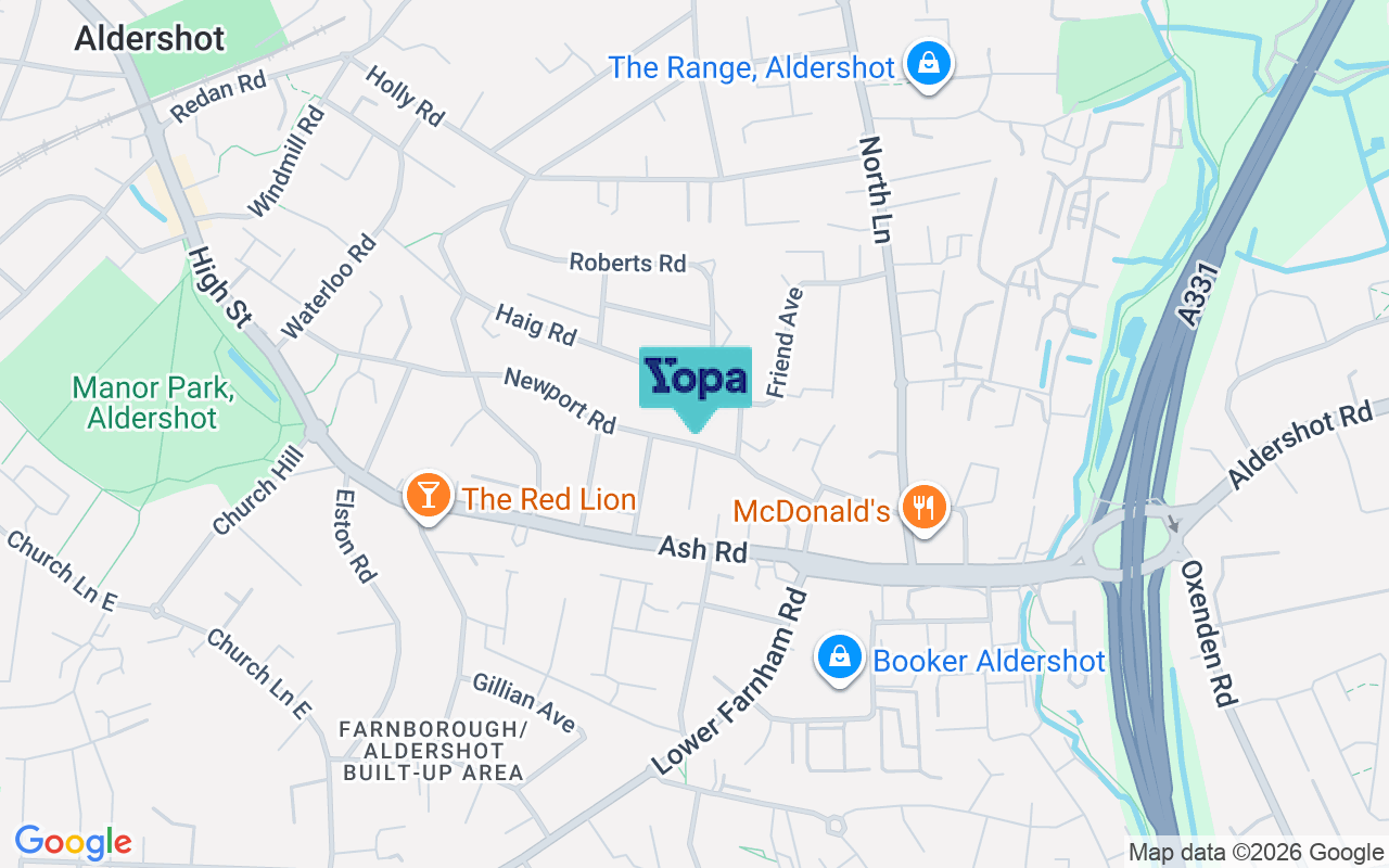 Map showing the location of GU12 4PY