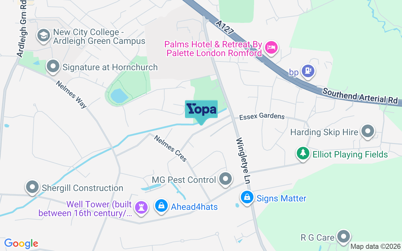Map showing the location of RM11 2PS