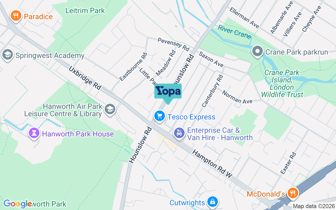 Map showing the location of TW13 5JP