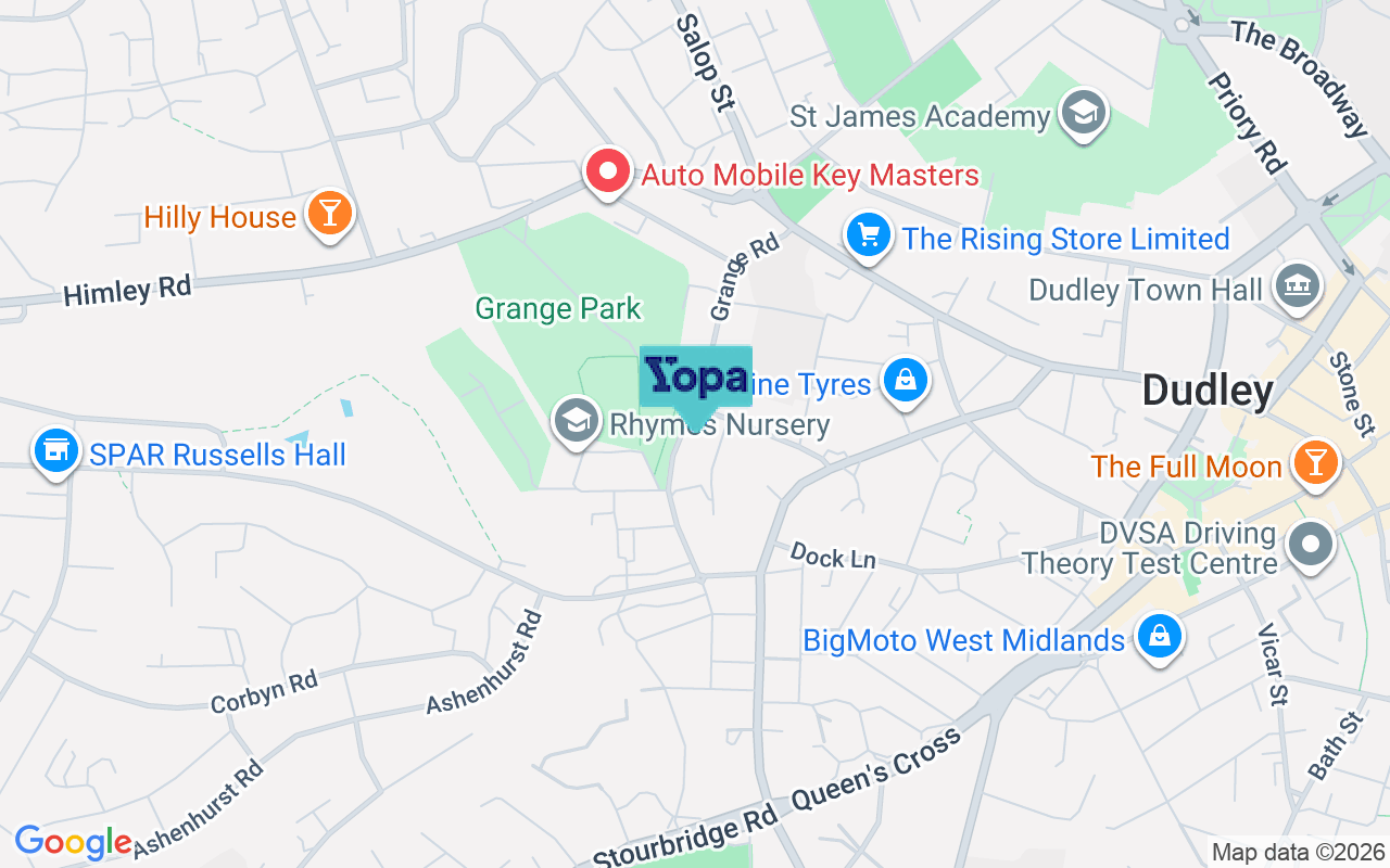 Map showing the location of DY1 2AR