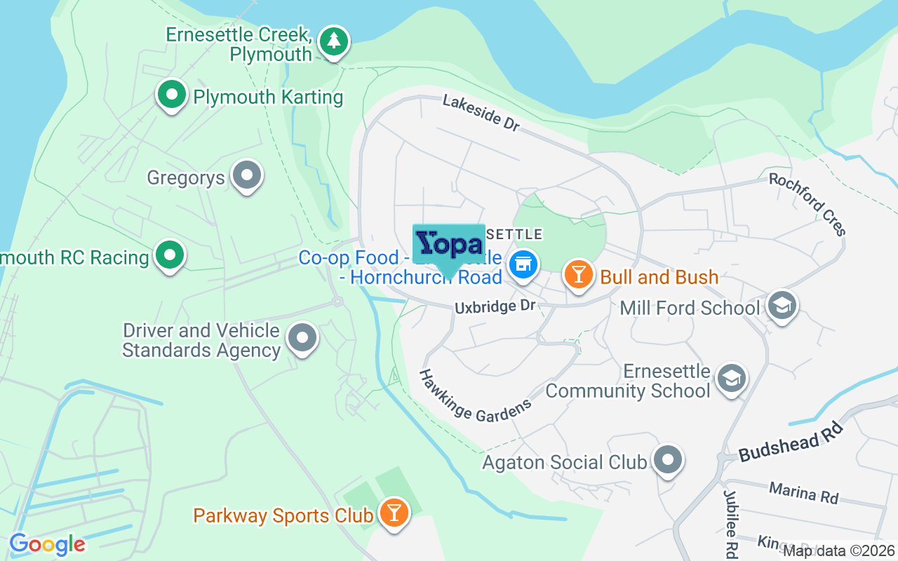 Map showing the location of PL5 2TF