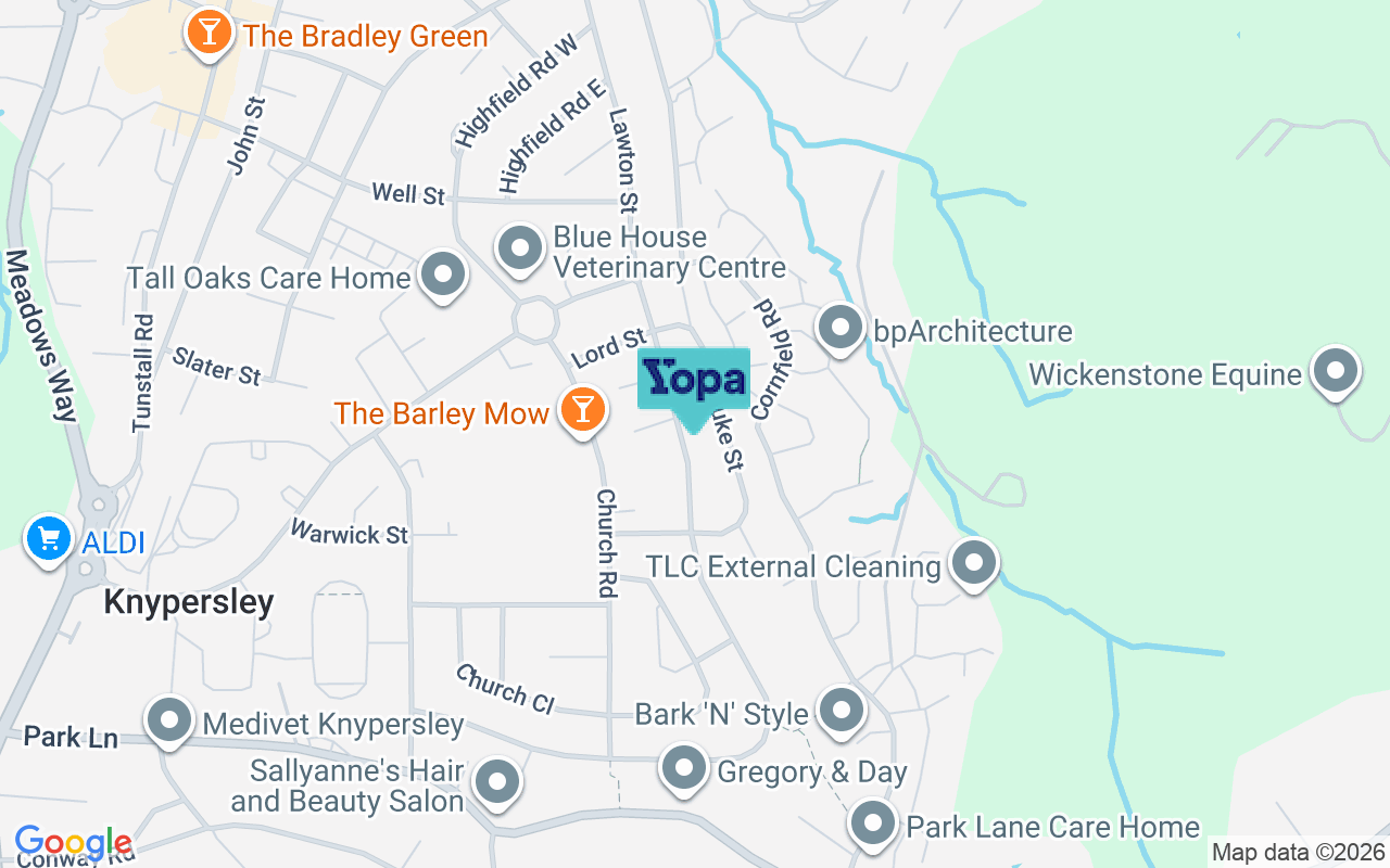 Map showing the location of ST8 7DF