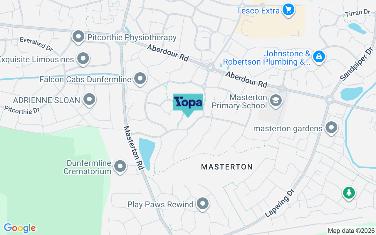 Map showing the location of KY11 8HQ
