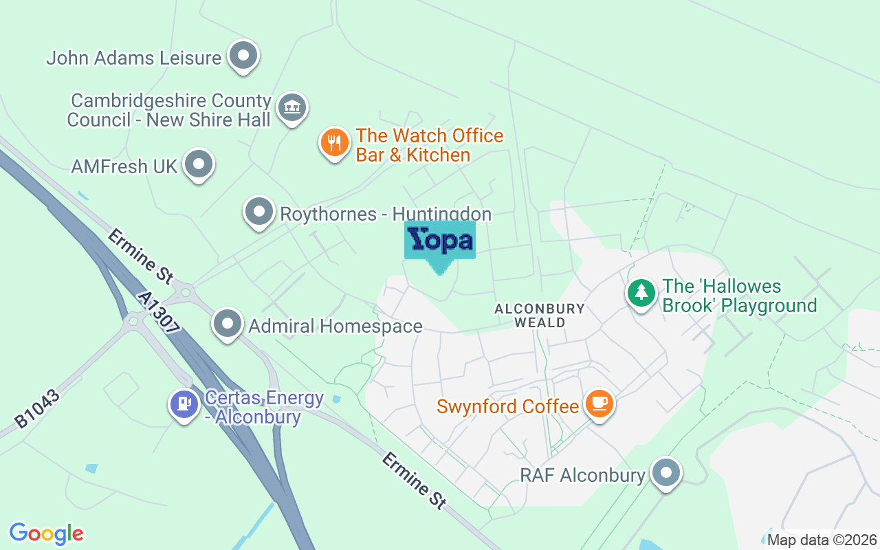 Map showing the location of PE28 4NA