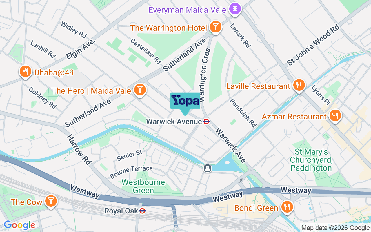 Map showing the location of W9 2PR