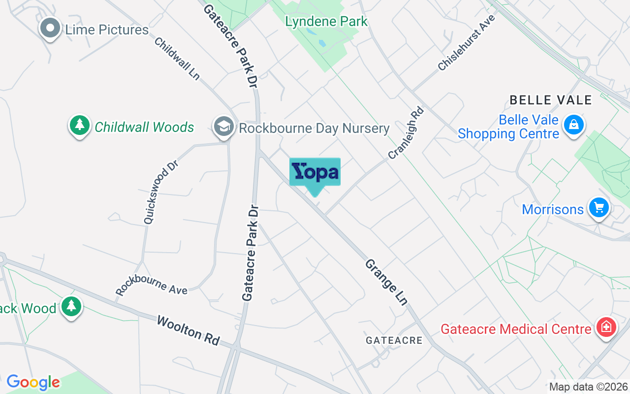 Map showing the location of L25 4RZ