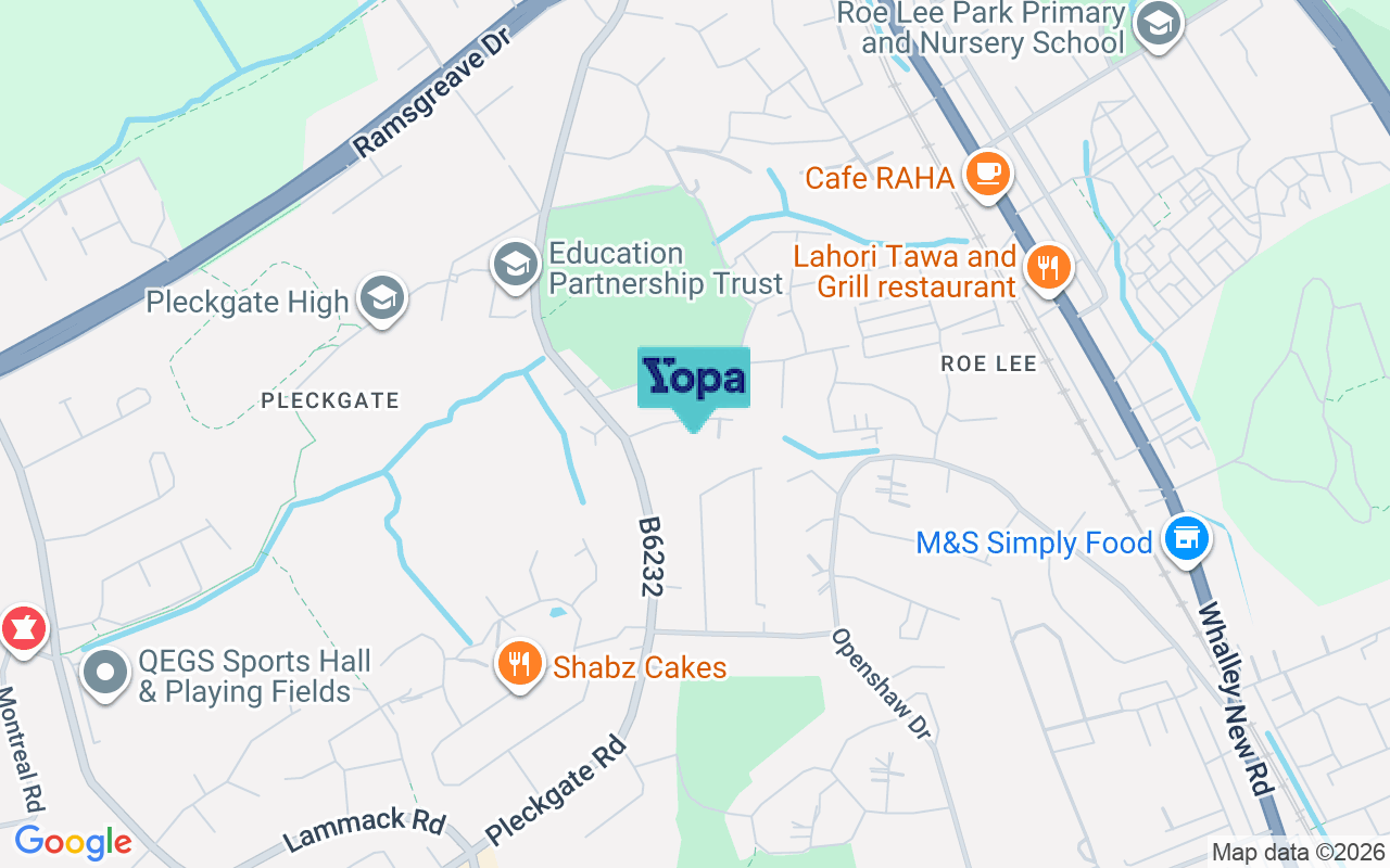 Map showing the location of BB1 8PY