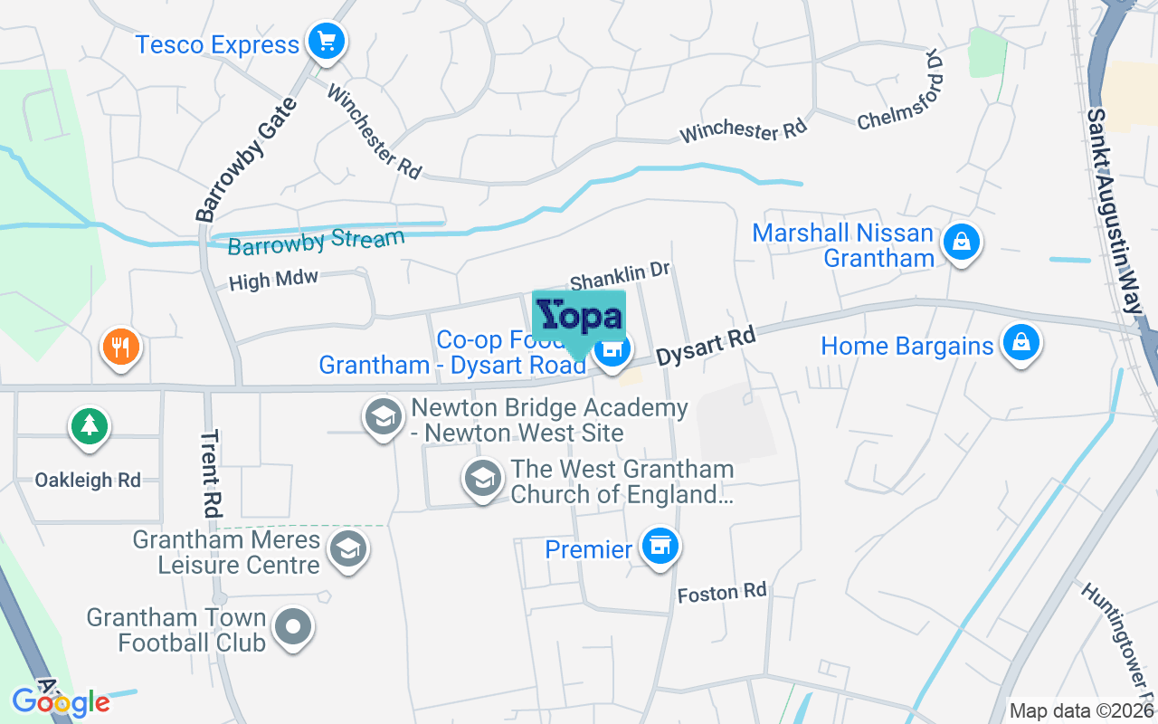 Map showing the location of NG31 7DU