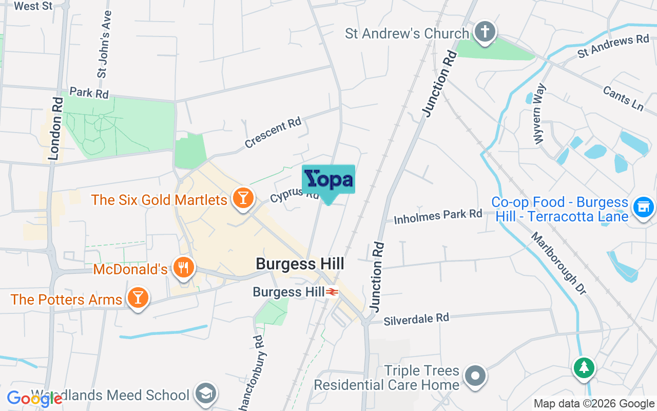 Map showing the location of RH15 8LE