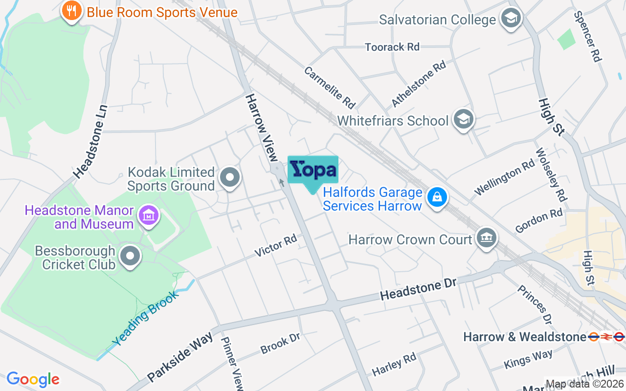 Map showing the location of HA1 4GJ