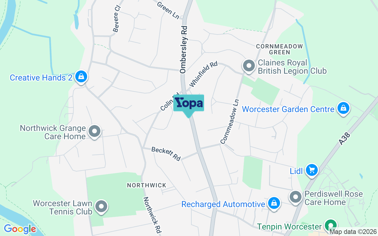 Map showing the location of WR3 7DA