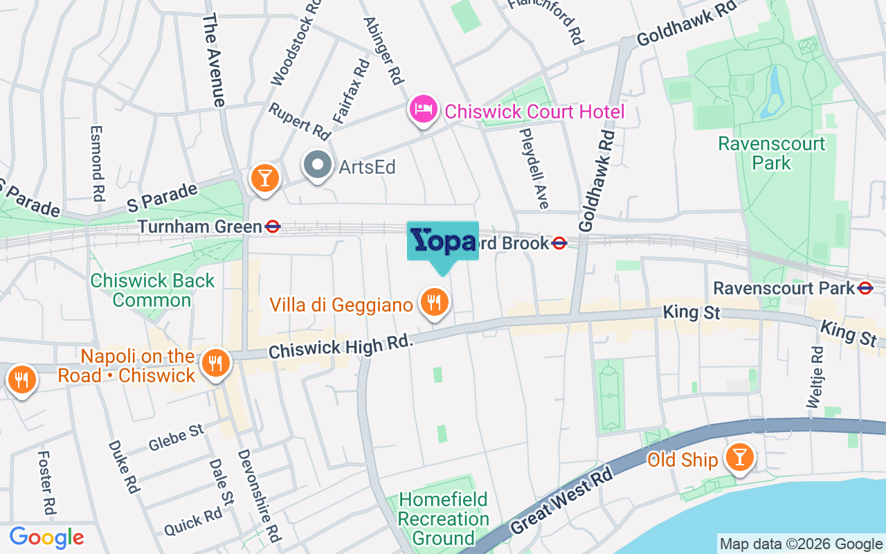 Map showing the location of W4 1TA